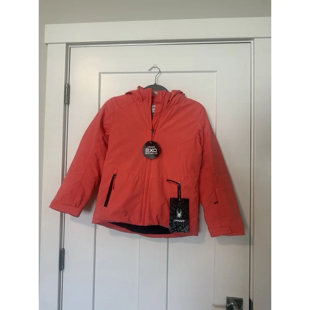Spyder Girls NEW Conquer Insulated Jacket Ski Snowboard Jacket Size 12 Coral